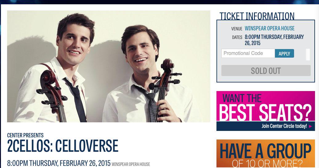 DawnWittke's tweet photo. @lukasulic @stjepanhauser @DusanKranjc Dallas: SOLD OUT. Glad we got our tickets in Aug! #2cellos #soldoutperformance http://t.co/TXkkK9UhkI