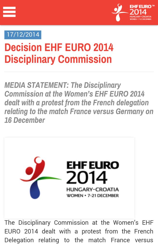 mkimcs's tweet photo. Embarrassing! This shows the lack of respect EHF has for this championship &amp; all involved. #EHF #Scandal #Rematch http://t.co/OI6Idc6Bk0