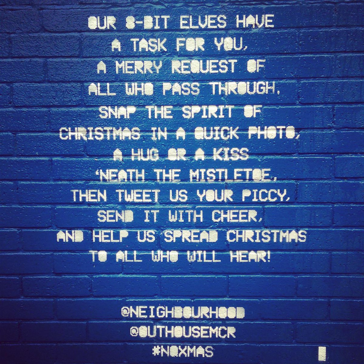 ehupLOVE's tweet photo. The weather outside is frightful but the NQ is so delightful! Shout out to @neighbourhood for their festive #NQXMAS http://t.co/quBnMUQIHK