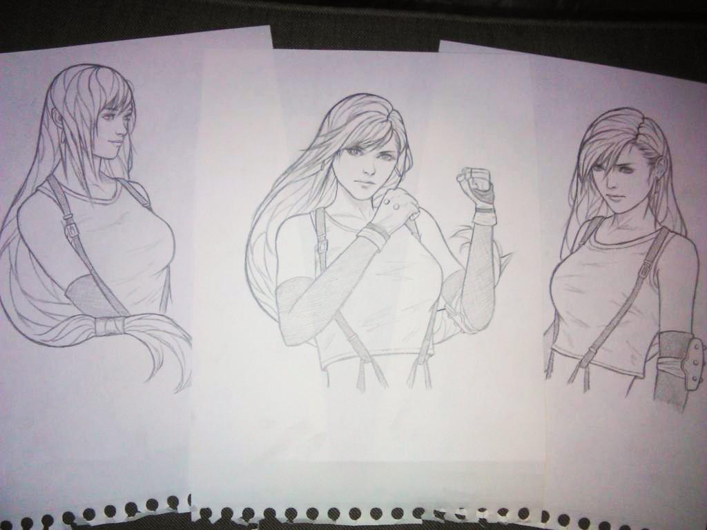 Tifa Lockheart sketches, awww yisssss 