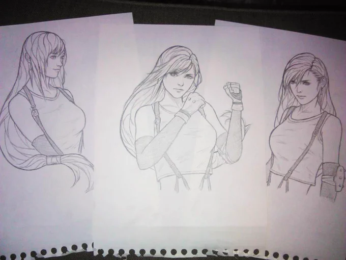 Tifa Lockheart sketches, awww yisssss 