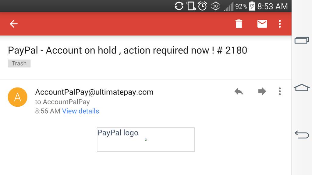 Bobbyzworld's tweet photo. @paypal seems fishy... http://t.co/Ug5J8DeNZo