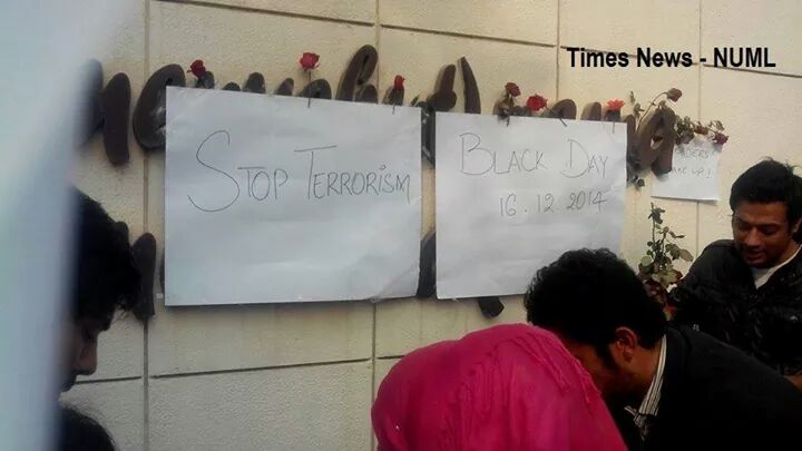 Mohsinikram11's tweet image. Vigil and prayers gathering at NUML university Islamabad.
#PeshawarAttack 
#NationStandsUnited