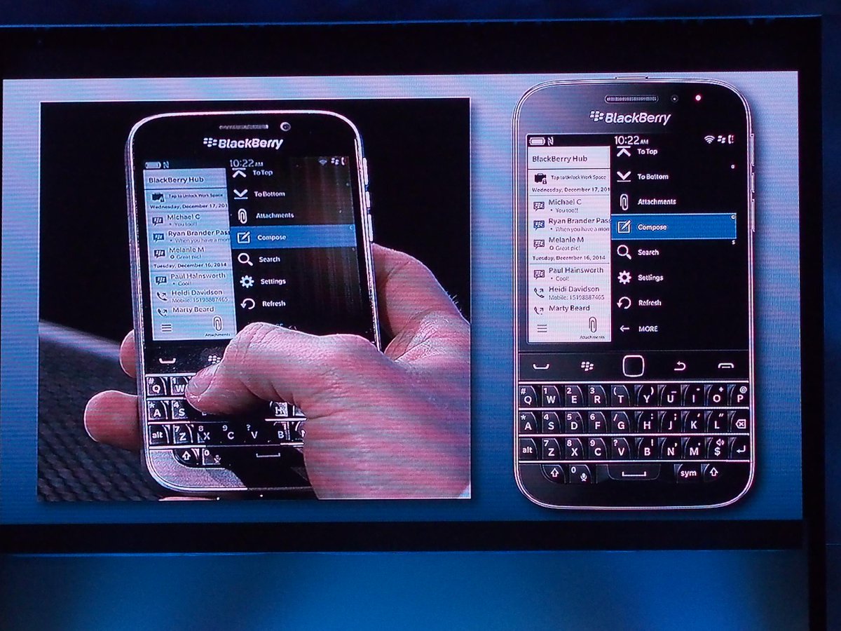thenextweb's tweet photo. .@BlackBerry announces the Classic, a QWERTY-toting productivity-focused smartphone http://t.co/m8NMxh9nC7 http://t.co/69duDdXzdg