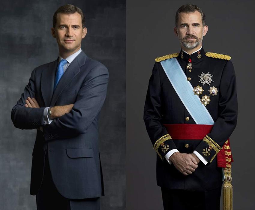 iamroberto's tweet photo. Retratos oficiales de Felipe VI ➞ look #folleitor 👔 ↔ look #viejoven 👑 http://t.co/EnvpSzHwMN
