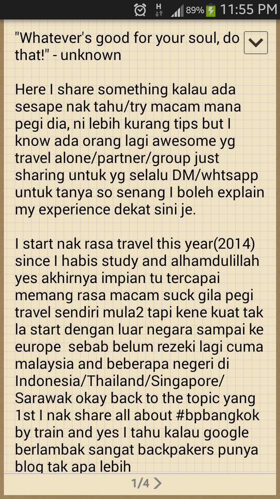 _nrskna's tweet photo. Untuk yang bertanya how I can, here I share #bpsharing #bptips #bpbangkok @twt_backpacker muahh :* http://t.co/b0B6UX3TDP