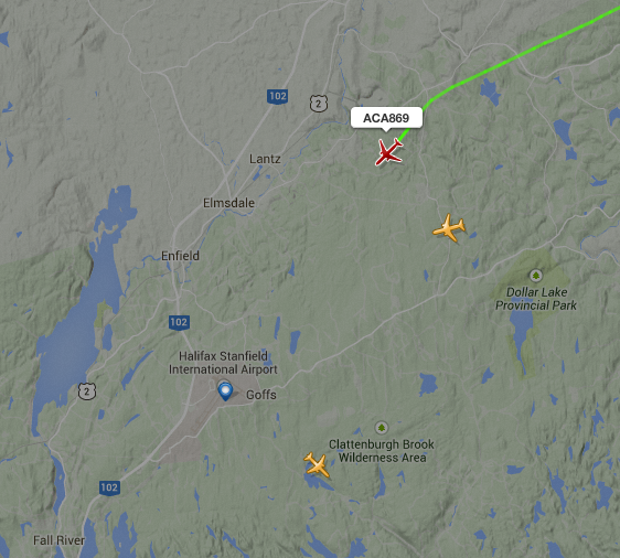 airlivenet's tweet photo. UPDATE #AC869 Air Canada now on approach to Halifax. Live: http://t.co/mzKkQjAQr1 http://t.co/6lL72t5GFe