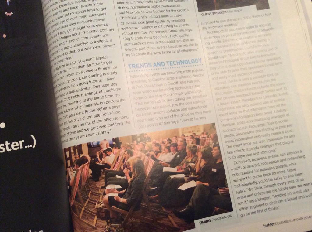 nina_sardar's tweet image. @Free2Network is featured in current 
issue of @insiderwales magazine #timeitright
#EventPlanning #eventmanagement