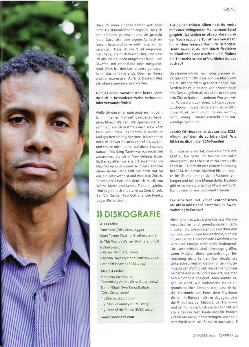 Can you read German? I did an interview with Clarino magazine...