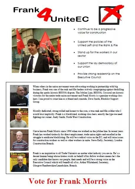 Ballot opens in the NY for Unite EC construction seat. Make your vote count and vote <a href="/Frank4UniteEC/">Frank Morris EC</a> Spread the word.