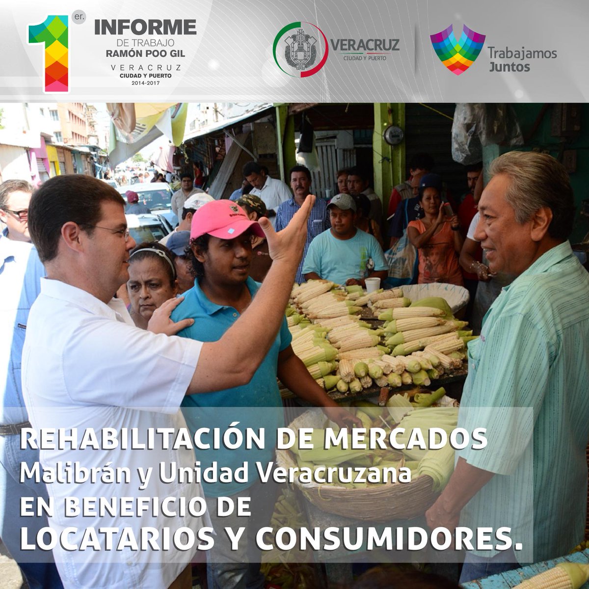 AyuntamientoVer's tweet photo. #1erInformeRPG En beneficio del comercio veracruzano, se rehabilitaron los mercados Malibrán y Unidad Veracruzana http://t.co/YWA2J0U90K