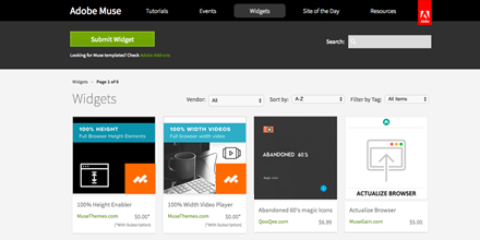 Now it's easier to find free &amp; paid widgets. Check out the new #AdobeMuse widget directory. musewidgets.com