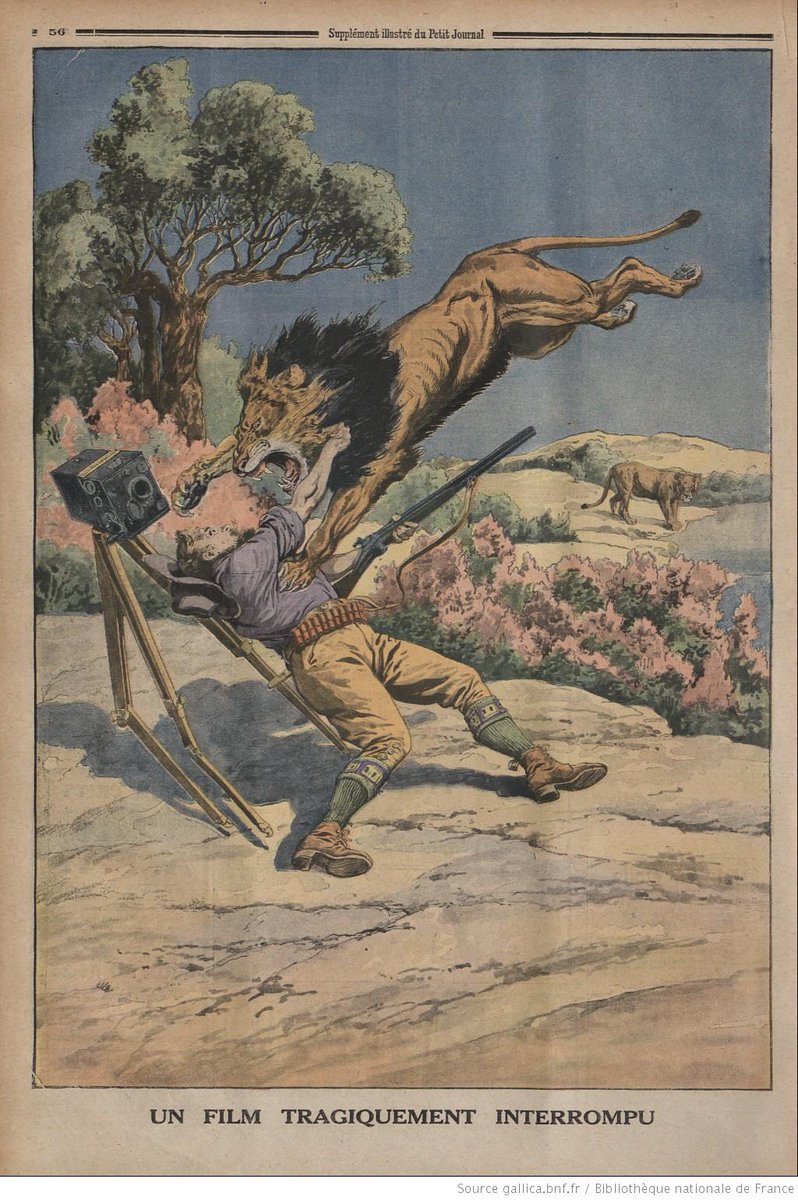 A 1914 movie operator named Fritz Schindler is mauled by a lion while filming in Nairobi
bit.ly/1AeW13a
