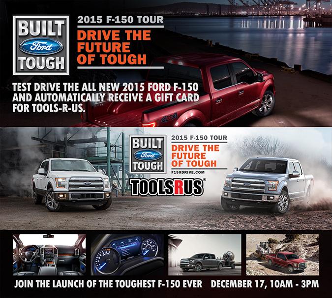 eToolsrus's tweet image. Come in and test drive the New 2015 Ford F-150 and get a Tools-R-Us gift card. #2015F150 #Ford #FordTrucks #F150drive