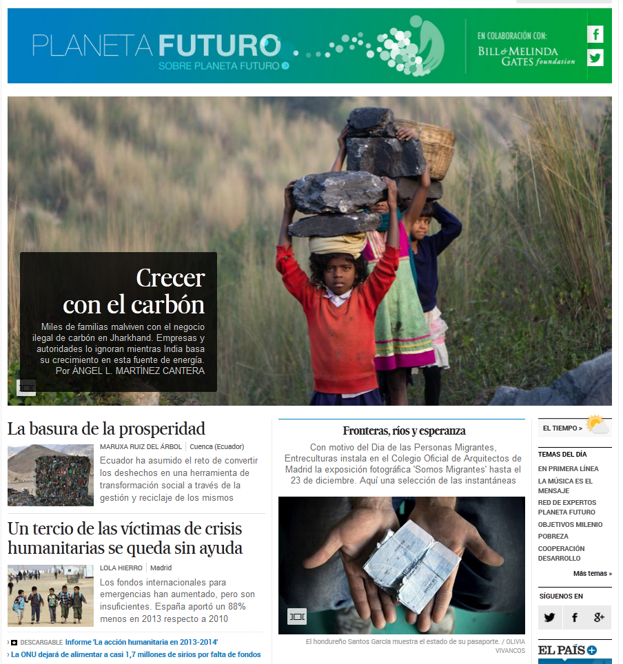Planeta_Futuro's tweet photo. Tenemos nuevas historias: carbón ilegal en India, basura para el desarrollo y más... http://t.co/V1dHw9aot2 http://t.co/QujgLqiEY7