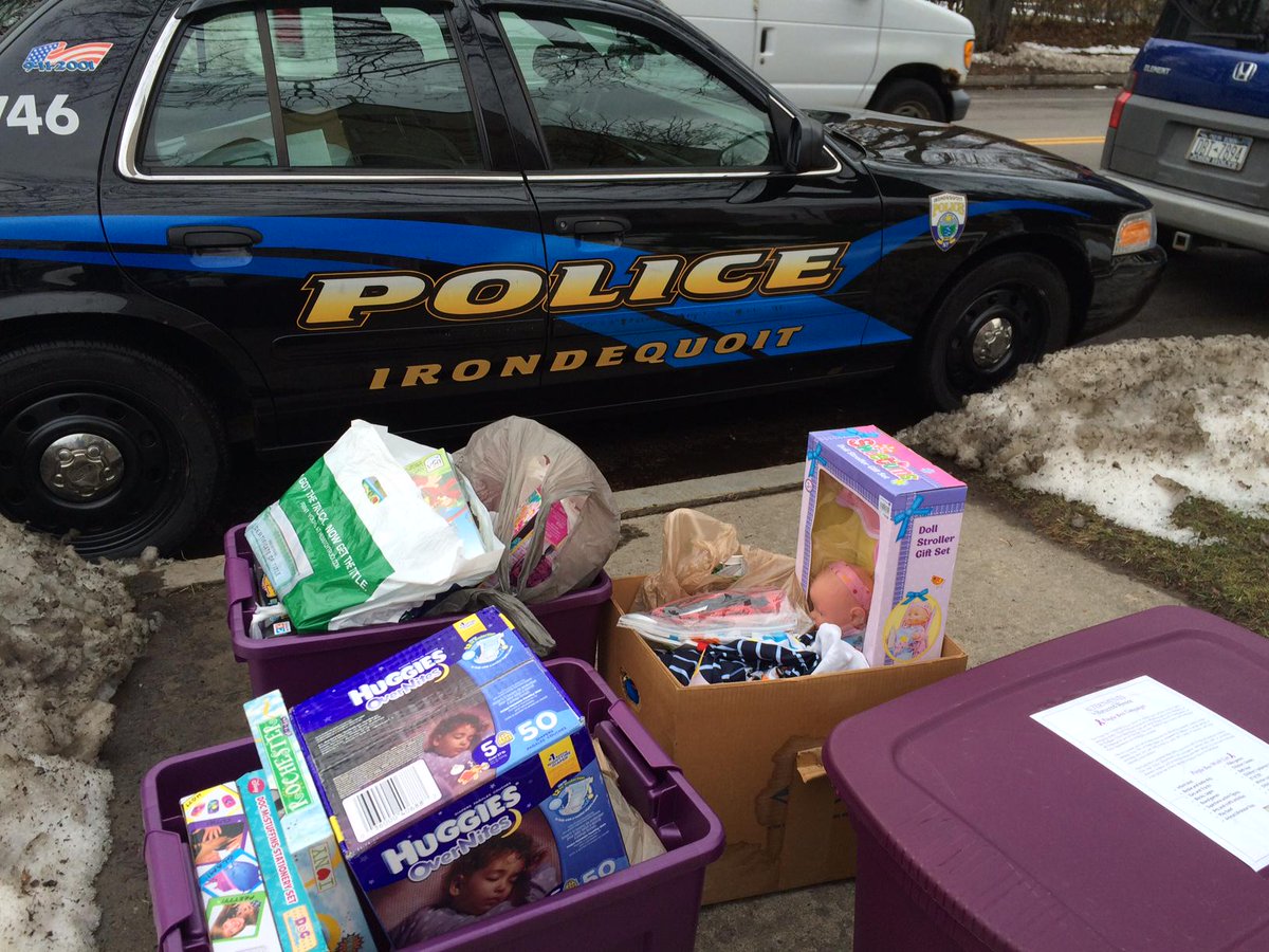 ABW_Rochester's tweet photo. Police delivered gifts &amp; toys for children survivors of DV at ABW. #giving  #purplebox #ROC #abw http://t.co/SgmdqnOz3X