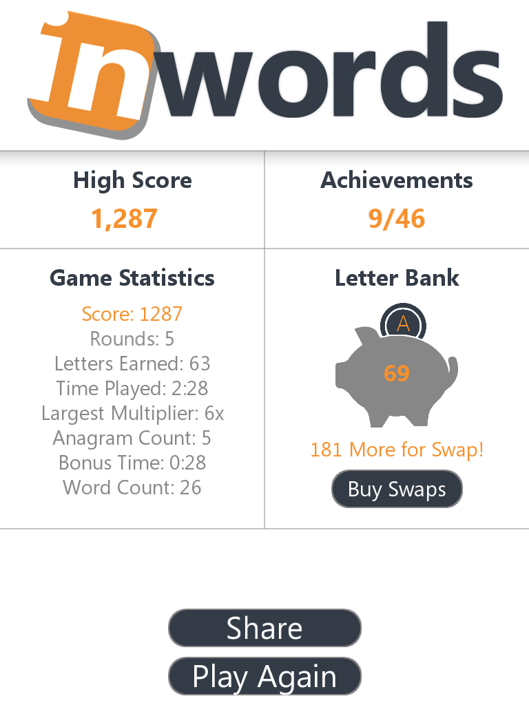 brianingle's tweet photo. I just earned 1,287 points playing Inwords!  #rush #experiments http://t.co/5FjUn1axfb