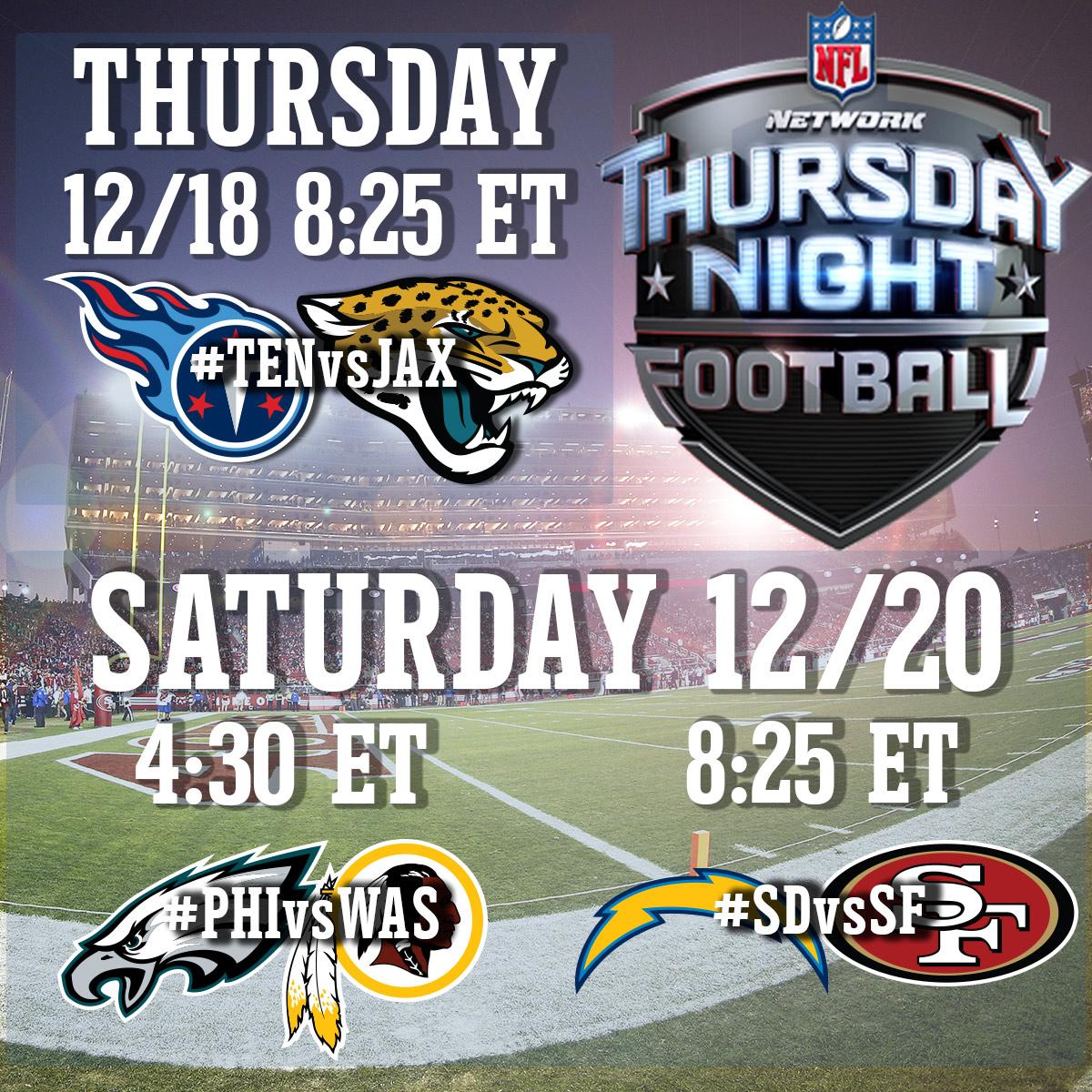 Thursday Football.
Saturday Football.

Are you ready for THIS?! #TNF