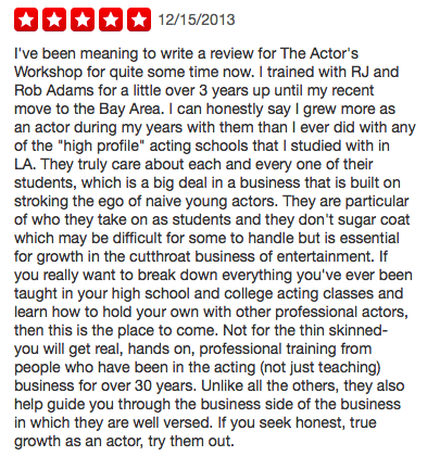 _RJadams's tweet photo. Yelp review for The Actors Workshop http://t.co/v4rXIawhR0