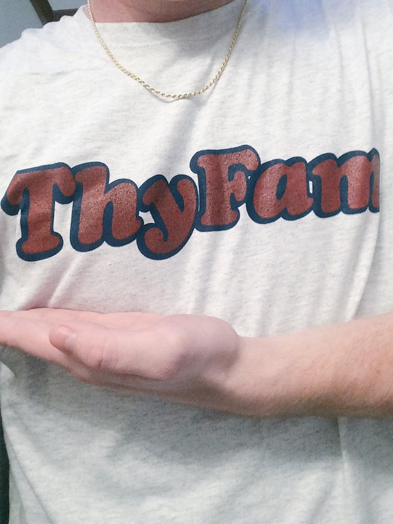 J_Rice26's tweet photo. Finally went home last night, and found this new t-shirt. Supportin my dude @TrustInThyMuel today #ThyMuel #ThyFam http://t.co/FP51CGXJVv