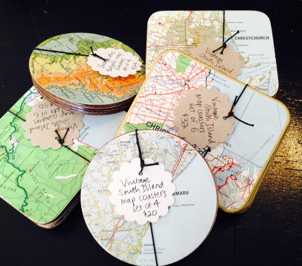 ArtOnTyne's tweet photo. Vintage coasters galore! Great gift idea. #oamaru #xmasshopping We are open everyday til Xmas eve #gallery #pressies http://t.co/XMi6tALAql