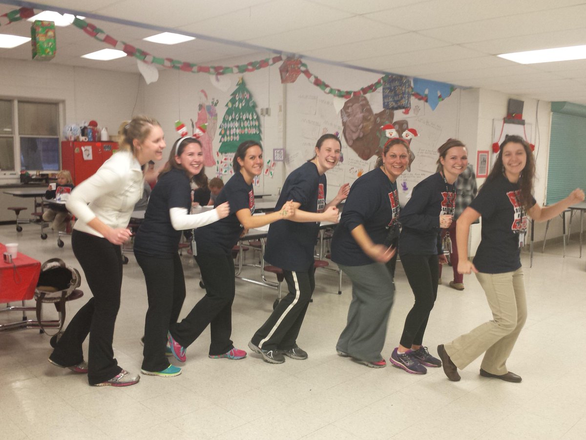 Bartlett teachers run, run, run during the Running Club's Jingle Bell Run!