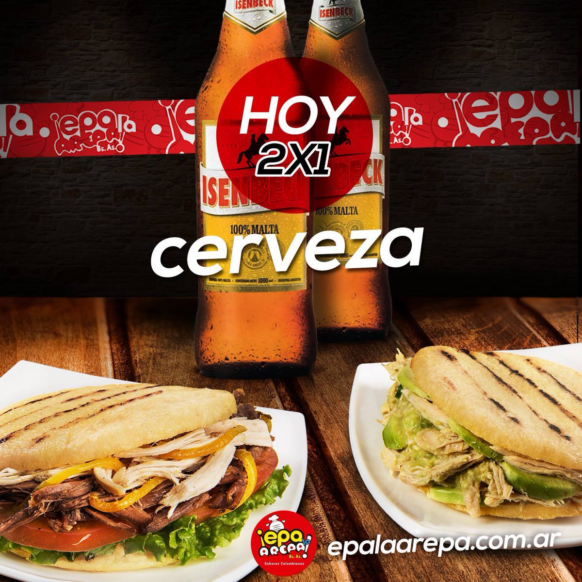 Hoy Miercoles de 2x1 en cerveza solo en locales epa! #buenosaires #Colombia #arepas #diciembre #mitierra