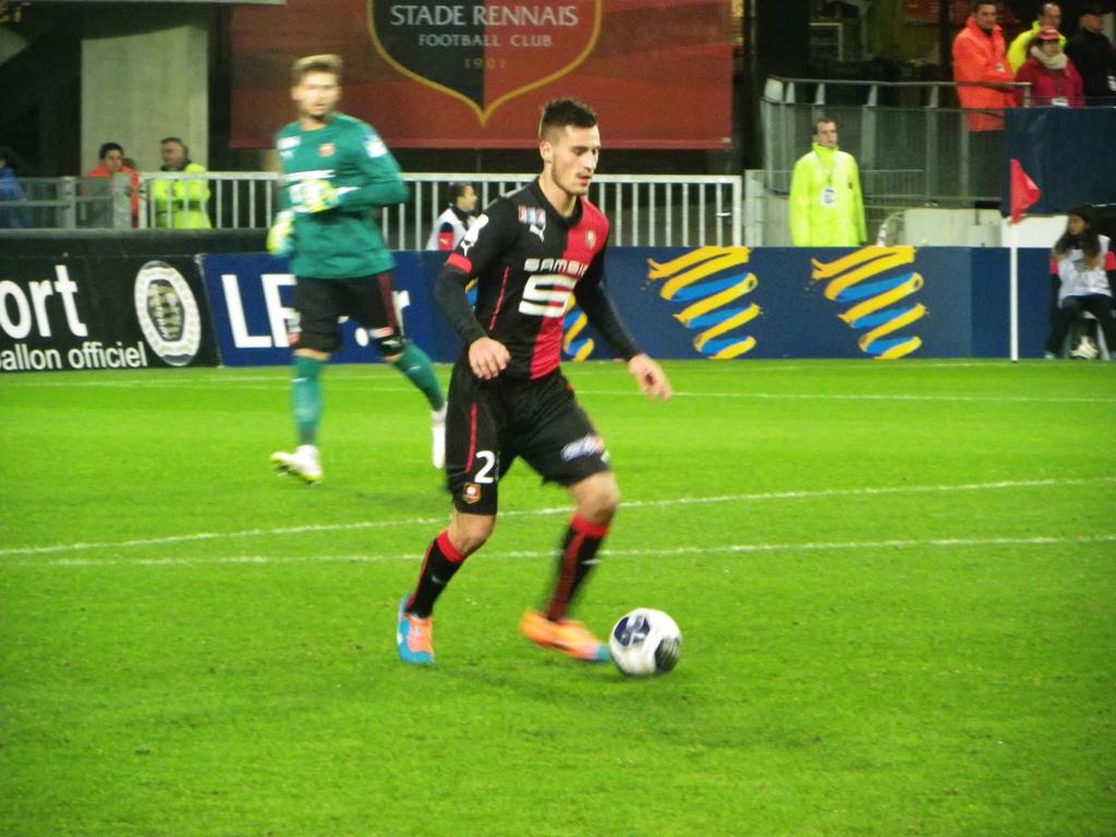 Zajkov at his lone appearance for the Rennes first team