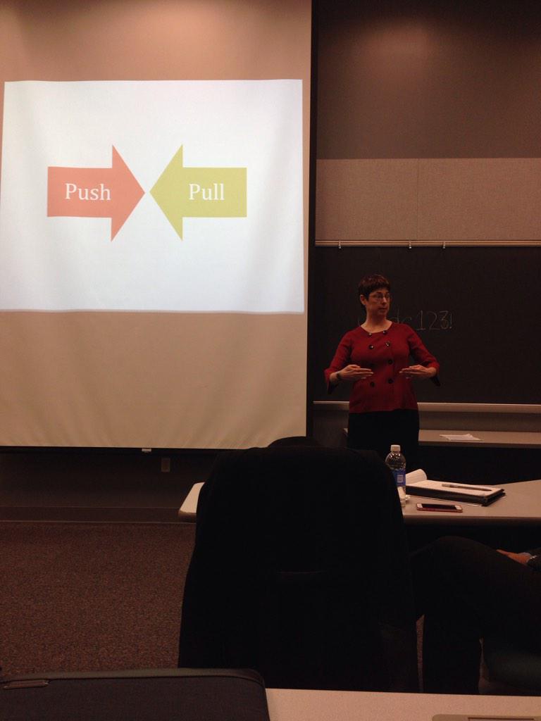 eli_infante's tweet photo. Push &amp; Pull. #smstrategy14 #SocialMediaMarketing http://t.co/3k9OV9Pmxa