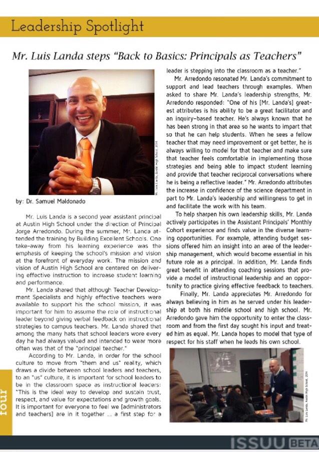 Luis Ricardo Landa, Ed.D. (@educatorsimpact) on Twitter photo Feeling grateful and humbled to be featured in HISD's upcoming leadership publication. <a href="/HISD_Austin_HS/">HISD Austin HS</a> <a href="/AustinUSH/">George Caldwell</a> Feeling grateful and humbled to be featured in HISD's upcoming leadership publication. <a href="/HISD_Austin_HS/">HISD Austin HS</a> <a href="/AustinUSH/">George Caldwell</a>