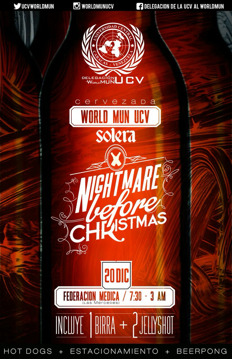 ¿Nada que hacer este sábado 20/12? ¡Asiste con tus amigos a la cervezada de WorldMUN UCV!