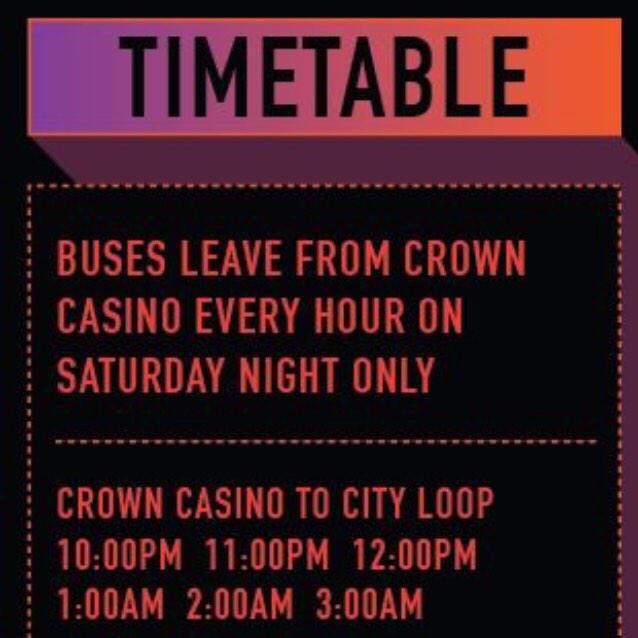 PartyLoopMelb's tweet photo. Timetable for Saturday the 20th of December #PartyLoop #melbourne #party 🚌 http://t.co/z8VituJV91