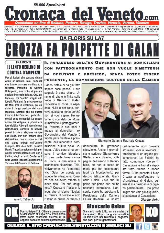 Buongiorno a tutti i lettori di <a href="/CronacadelVenet/">Cronaca del Veneto</a>, ecco #online la #primapagina di oggi. bit.ly/1xs2hqF #news