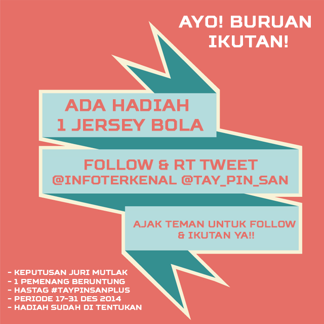 Cuma follow dan Re-Tweet yang ada di Favorite bisa dapat hadiah jersey lho :)