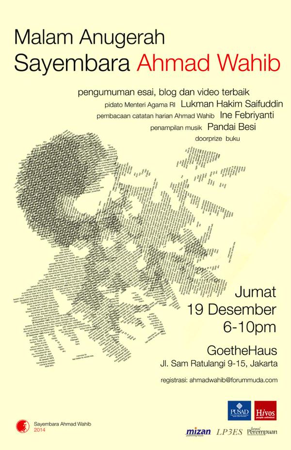 cantsaynotohope's tweet photo. Simak @pandaibesi_ID di Malam Anugerah Ahmad Wahib 2014, Jumat, 19 Des di GoetheHaus. Acara dimulai jam 19.00. Gratis http://t.co/xtYCBuUeeN