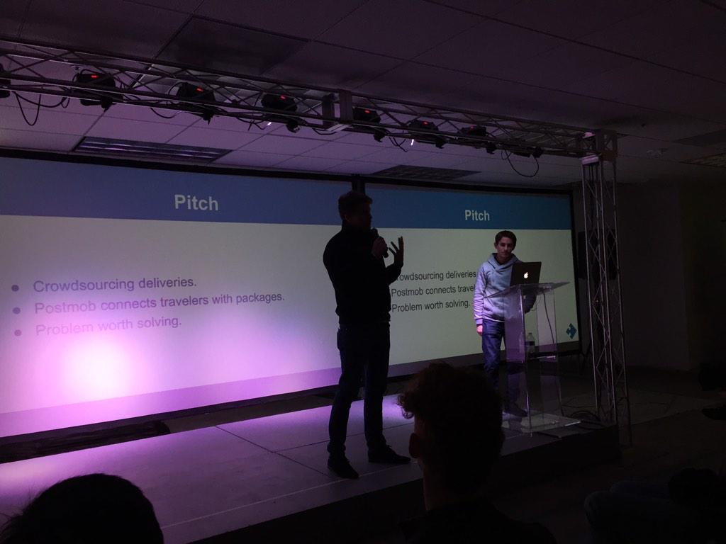 acoevert's tweet image. Impressive pitch by @postmobapp @RocketSpace right after the smashing pitch of @fitmo_tweets @sfnewtech #NLTech