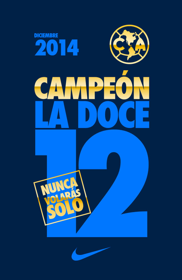 ClubAmerica's tweet photo. ¡Buenas noches Campeones! Gracias a que siempre volaron a nuestro lado ¡La 12 llegó! Somos #ElMásGrande http://t.co/KXrcS536e0