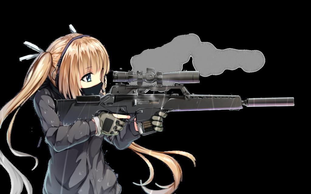 Anime Firearm Weapon Female Sniper rifle Anime airsoft cartoon desktop  Wallpaper png  PNGWing