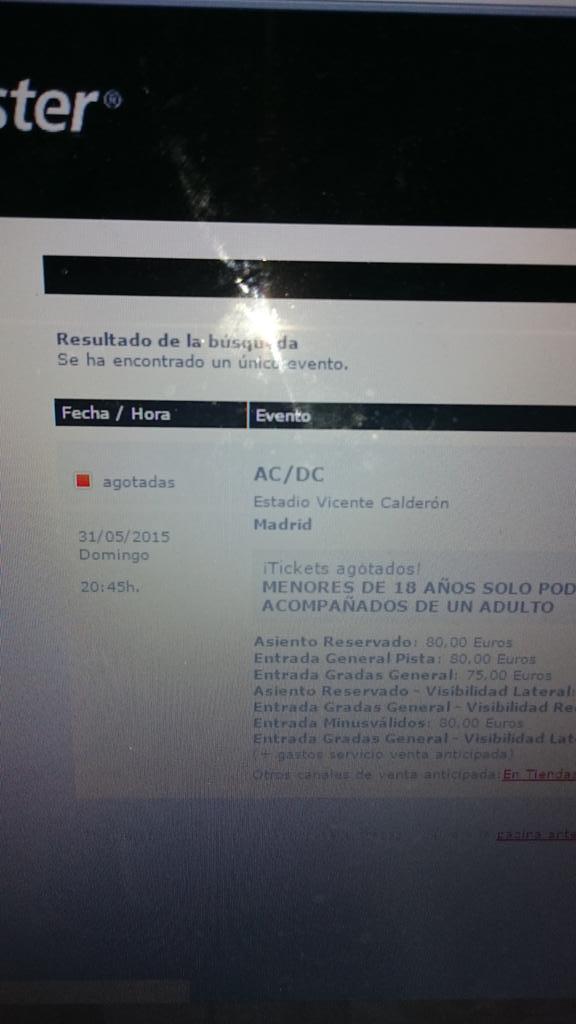Filloy's tweet photo. Agotadas las entradas de ACDC en Madrid #ticketmaster #colavirtual http://t.co/AH5FipQqGS