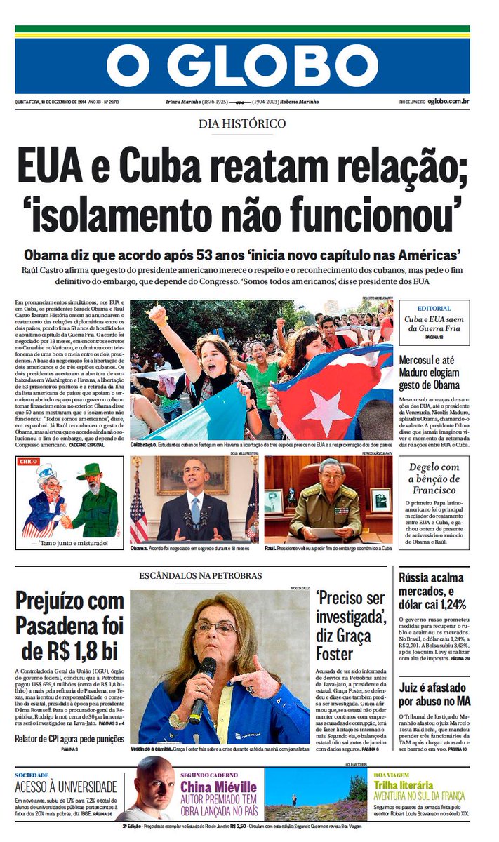 JornalOGlobo's tweet photo. A capa histórica desta quinta-feira: http://t.co/pGhA2bLxBu http://t.co/vx77gLS2l8