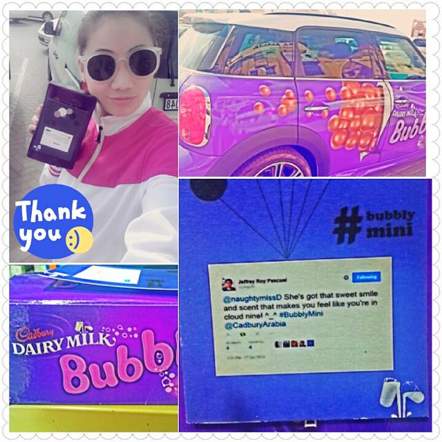 Jrqp30's tweet photo. Someone seems happy this afternoon ^_^ @naughtymissD
Thank you @CadburyArabia for the sweetness overload #BubblyMini http://t.co/kPiCEoR6NZ