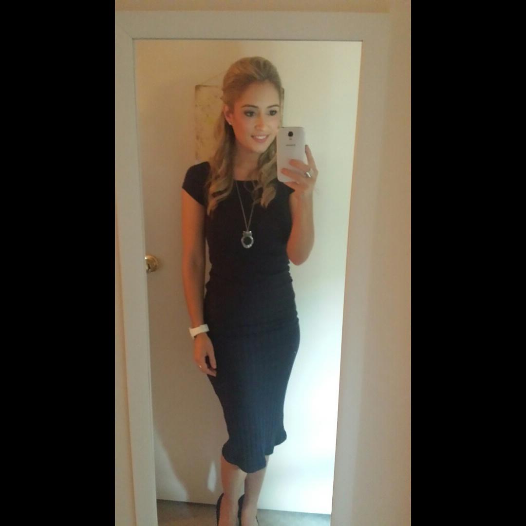 CatAKAKate's tweet photo. My first ever outfit selfie.  Felt like I should join the club. Dress: from my wardrobe hair:@BIBASouthYarra http://t.co/ZC2IahUi2K