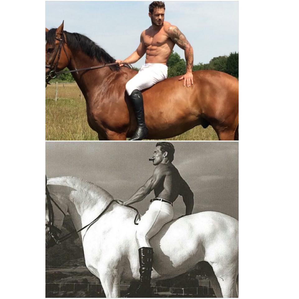 TheJaseDean's tweet photo. Two of the greats! Jase & @Schwarzenegger ๐๐ #barebackriders http://t.co/wqYBq51oxd