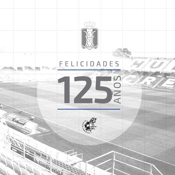 rfef's tweet photo. ¡Felicidades al @recreoficial! El decano del fútbol español celebra su 125 aniversario. ¡Enhorabuena! #recre125 http://t.co/bvVCHwLHSL