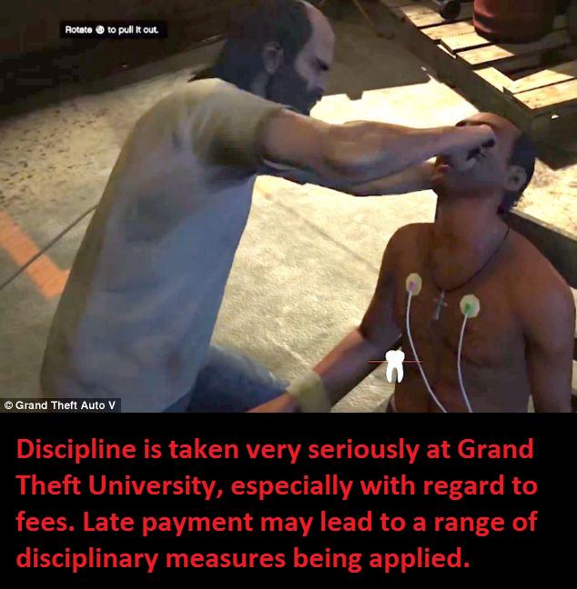 More scenes from a 'world class' university as might be imagined by <a href="/FalmouthUni/">Falmouth University</a>'s 'CEO', a Grand Theft Auto fan