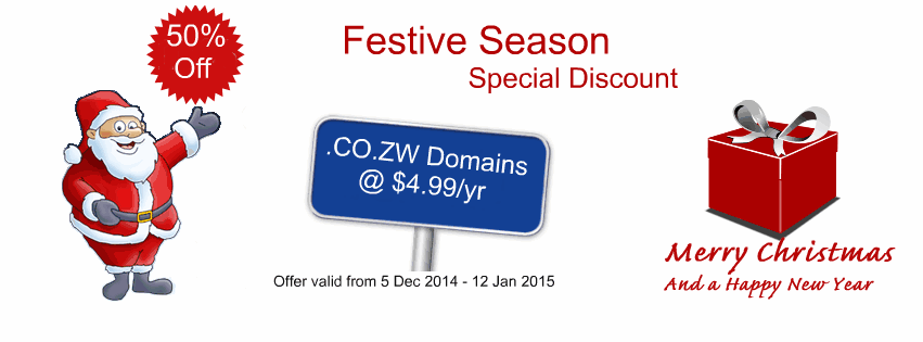 name_co_zw's tweet image. Register your .co.zw domain this festive season. Don&apos;t miss this special offer! #Twimbos #domains #Zimbabwe