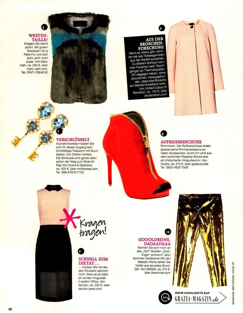 msgm_'s tweet photo. #MSGM Gold Trousers on @Grazia #Germany ~ #GraziaMagazine #Main #Woman #FallWinter2014 #FW14 #MassimoGiorgetti http://t.co/6Ekpn3Kt04