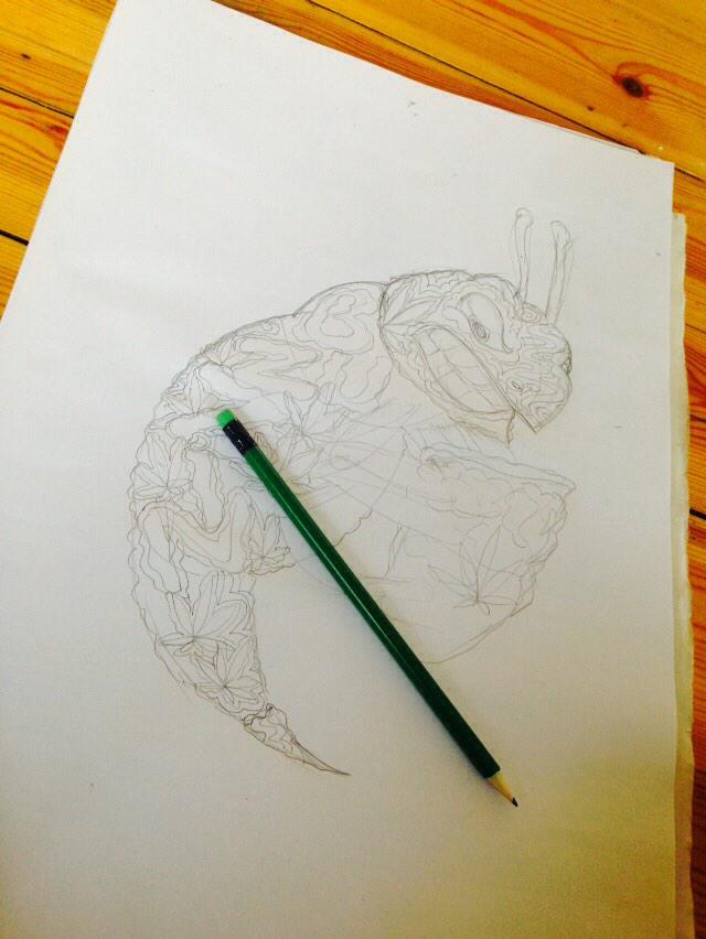 A sketch a day takes the anxiety away. 🐝🍁🔥