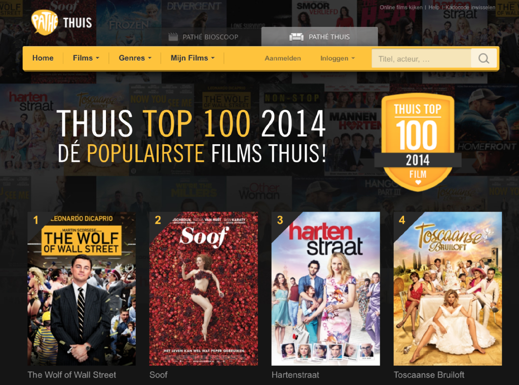 Hartenstraat op nummer 3 in de @Pathe Thuis top 100 van 2014! Meer info: pathe-thuis.nl/top100 #hartenstraat