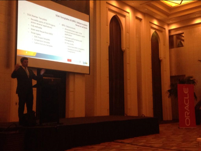 RedMavericks's tweet image. Here&apos;s &quot;Maverick&quot; presenting #SOA12c and #BPM12c at the launch event in Dubai, with @Yogesh_Sontakke . @soacommunity